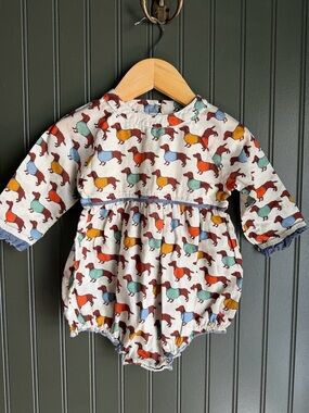 Baby Romper with Colorful Dachshund Print